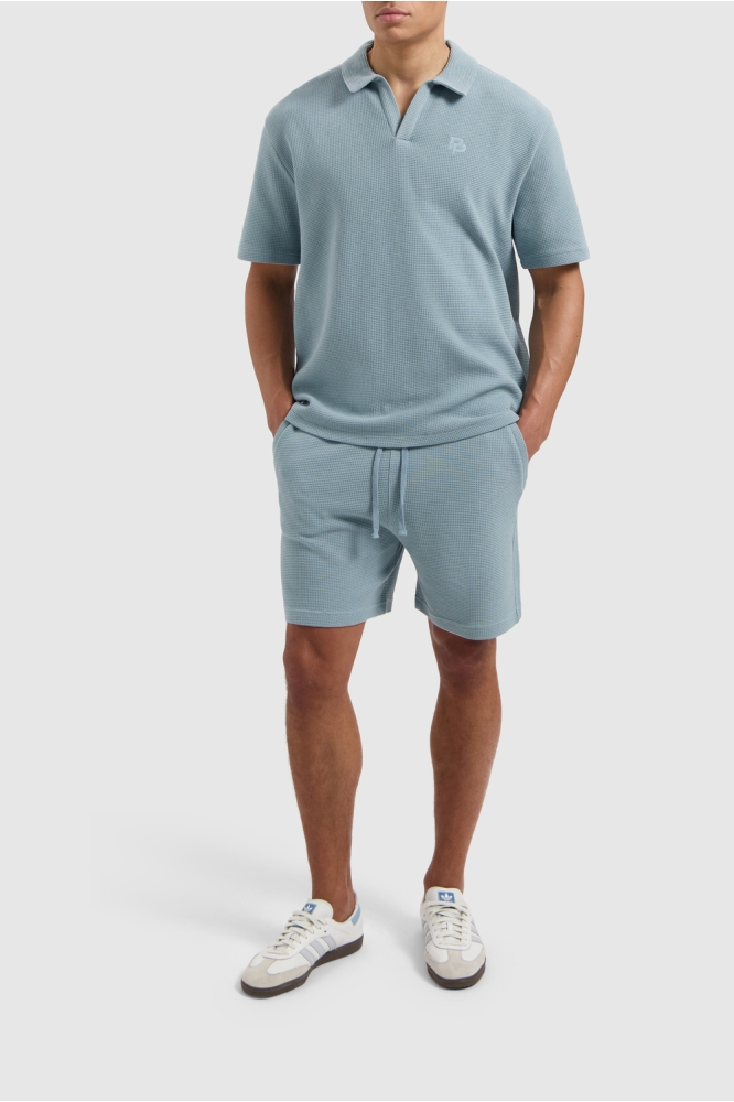 GESTRUCTUREERDE KORTE BROEK 25010523 93 BLUE GREY